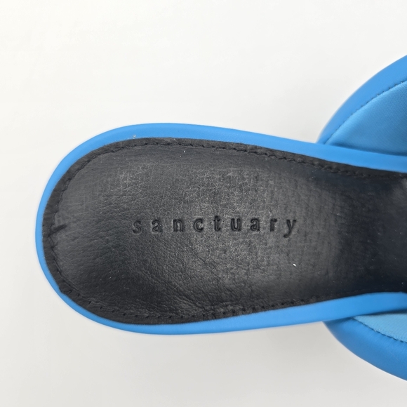 Sanctuary Likely Padded Puff Leather Slide Sandals, Blue Wire, Women's 11M, NWT! - Picture 6 of 16
